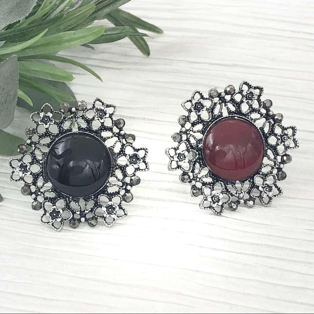 🍀 Dot Center Flower Adjustable Rings